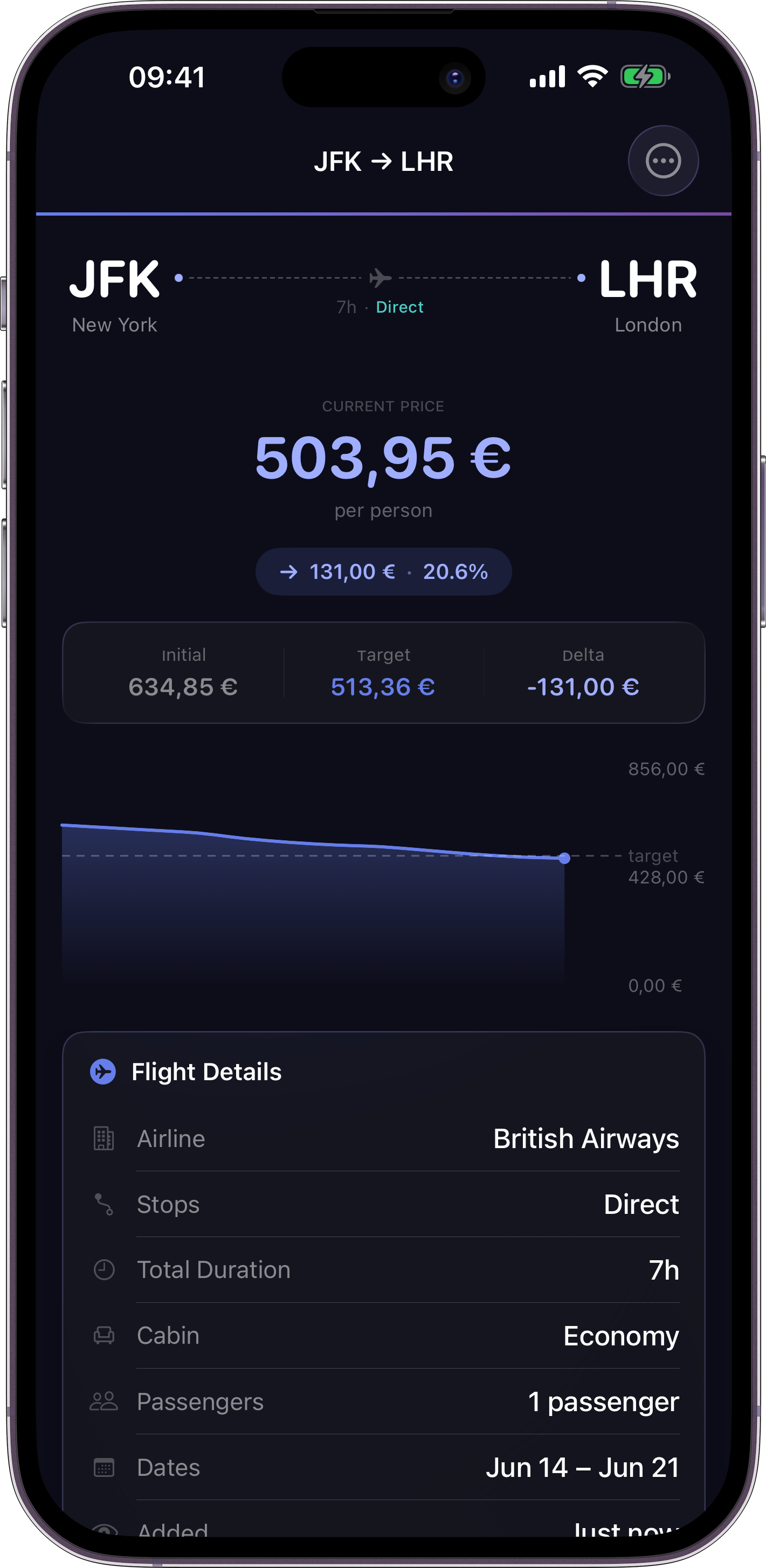 Route detail screen