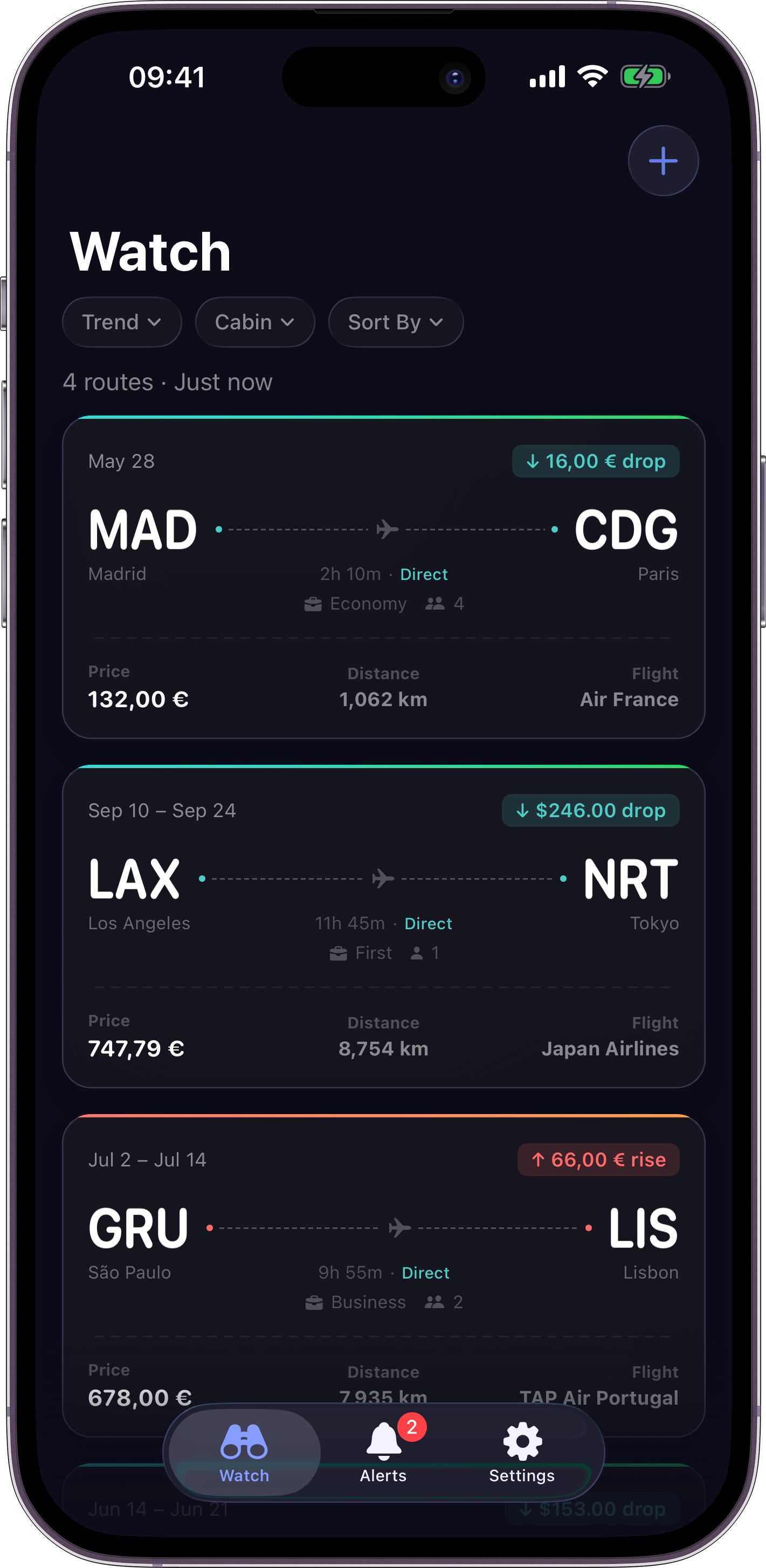 Watchlist screen